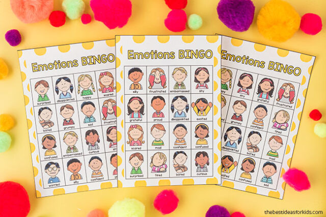 Printable Emotions Bingo Cards