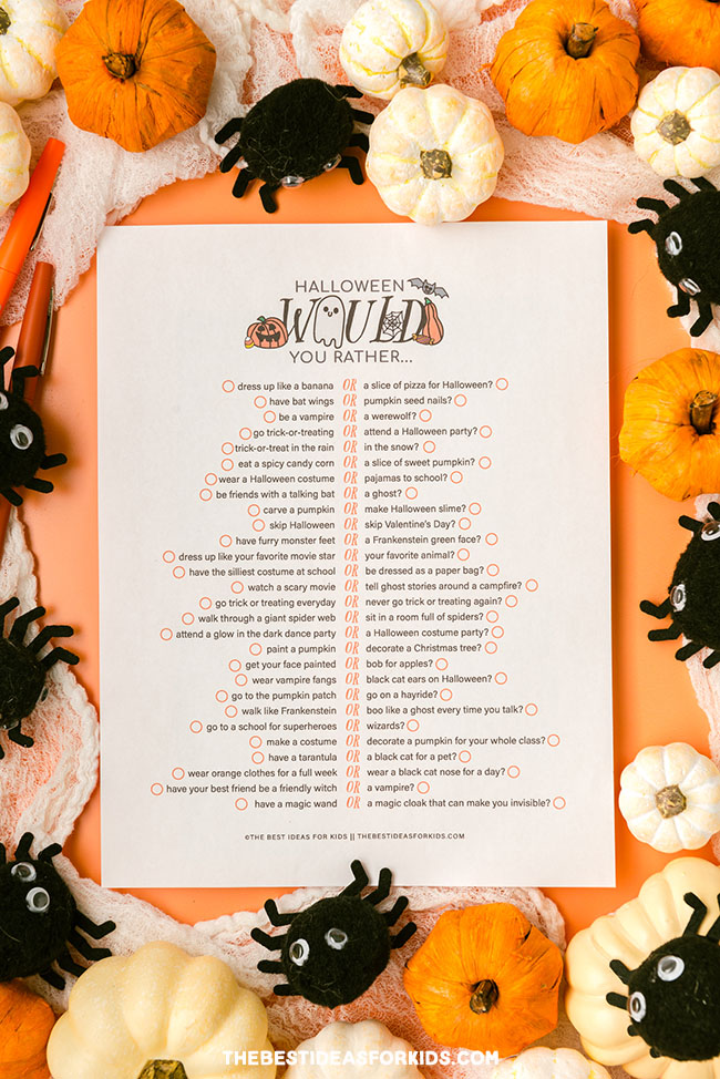 50 Halloween Would You Rather (Free Printables) DIY Crafts