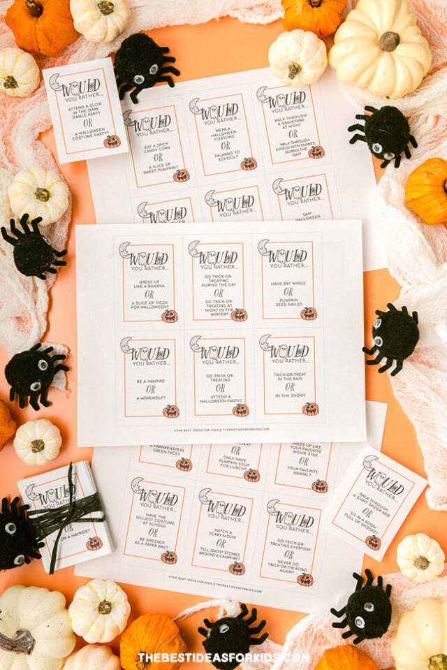 50 Halloween Would You Rather Free Printables DIY Crafts