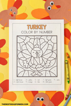 Turkey Color by Number (Free Printables) - The Best Ideas for Kids