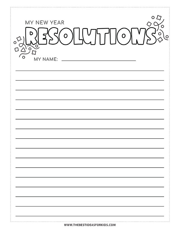 New Years Resolution Writing Prompt Worksheet