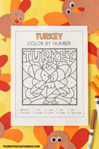 Turkey Color by Number (Free Printables) - The Best Ideas for Kids