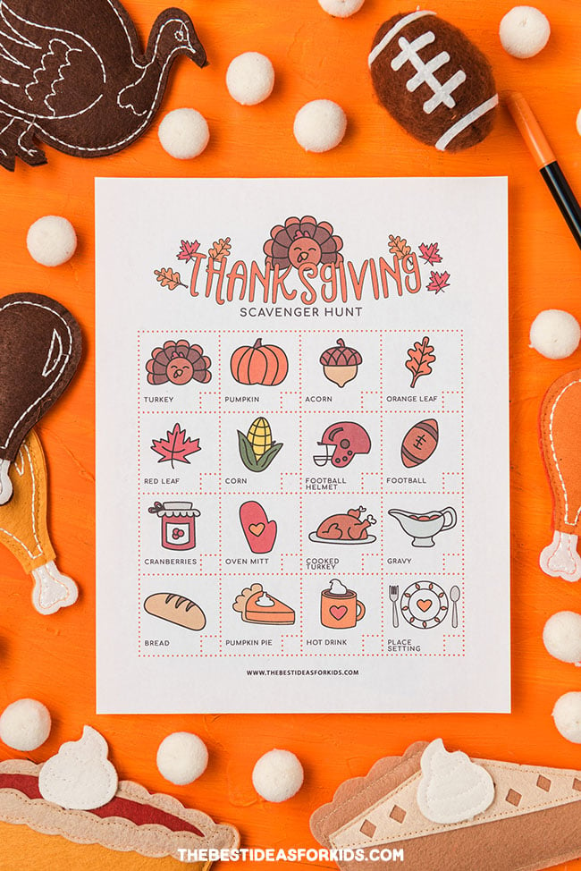 Thanksgiving Scavenger Hunt (Free Printables) - The Best Ideas for Kids