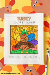 Turkey Color By Number (free Printables) - The Best Ideas For Kids