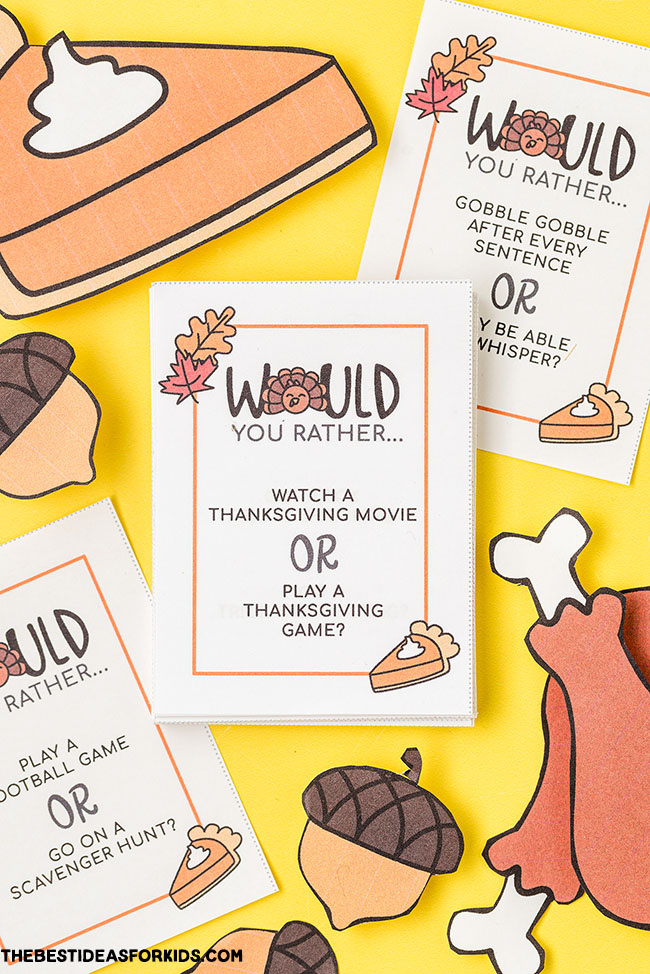 Thanksgiving Would You Rather (Free Printables) – DIY Crafts