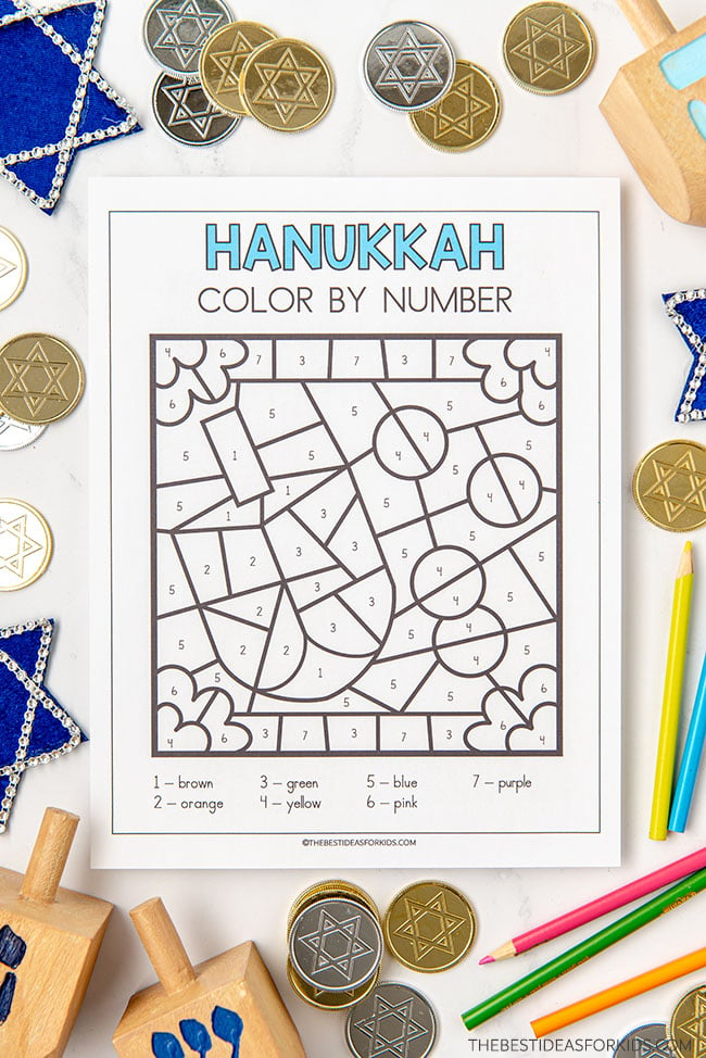 Hanukkah Color by Number (Free Printables) - The Best Ideas for Kids