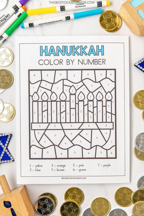 Hanukkah Color by Number (Free Printables) The Best Ideas for Kids