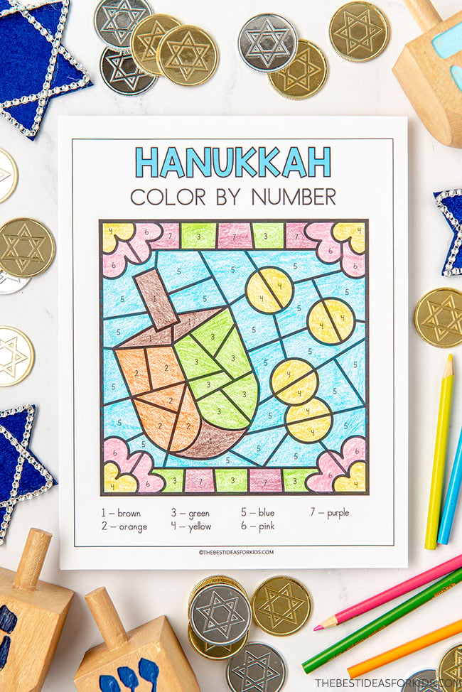 Hanukkah Color by Number (Free Printables) - The Best Ideas for Kids