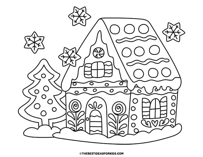 Gingerbread House Coloring Pages (Free Printables) - The Best Ideas for ...