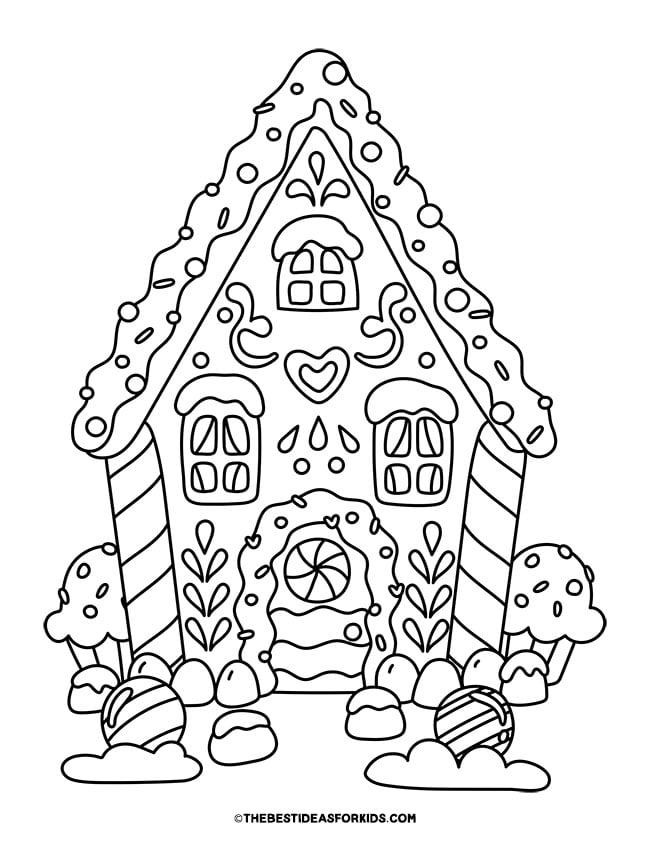 Gingerbread House Coloring Pages (Free Printables) - The Best Ideas for ...