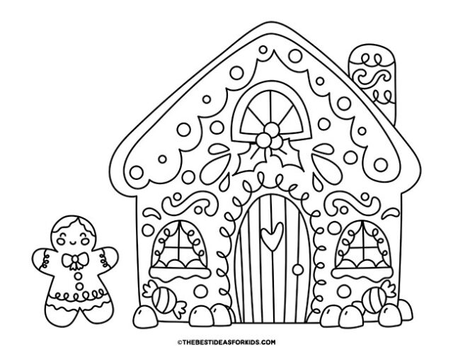 7 Free Gingerbread House Coloring Pages (Printable PDF)