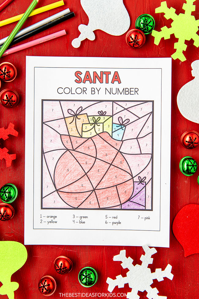 Santa Color by Number (Free Printables) - The Best Ideas for Kids