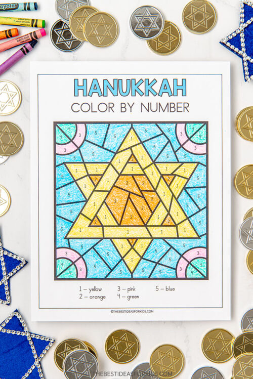 Hanukkah Color by Number (Free Printables) - The Best Ideas for Kids