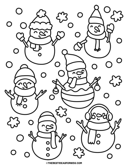 Snowman Coloring Pages (Free Printables) - The Best Ideas for Kids