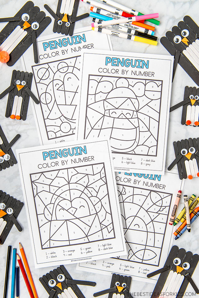 Penguin Color By Number (Free Printables) - The Best Ideas for Kids