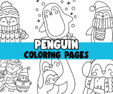 penguin coloring page cover