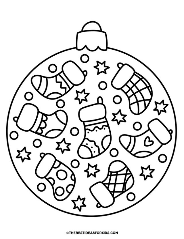 stocking ornament coloring page