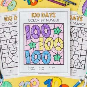 100 days of school color by number