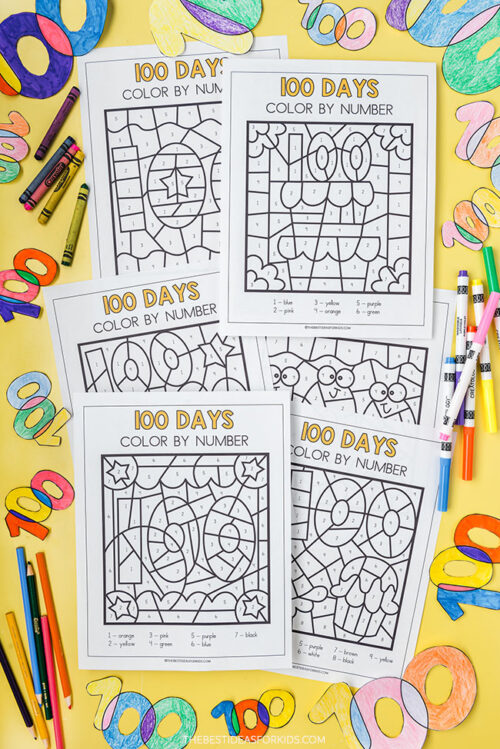 FREE Printable 100th Day of School Color by Number - The Best Ideas for ...