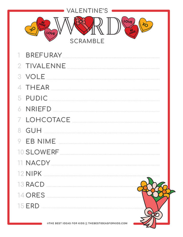 Valentine s Day Word Scramble Free Printable The Best Ideas For Kids