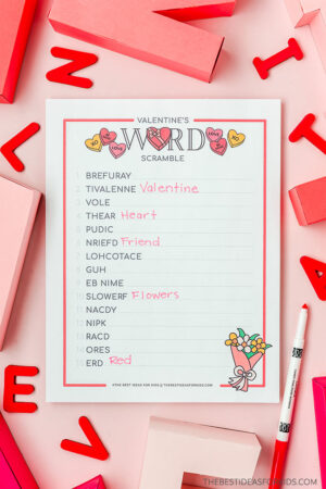 Valentine's Day Word Scramble (Free Printable) - The Best Ideas for Kids