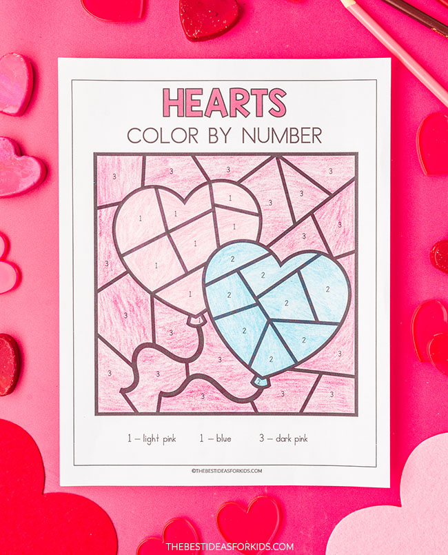 color by number heart