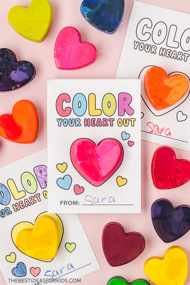 Crayon Heart Valentines (Free Printables) - The Best Ideas for Kids