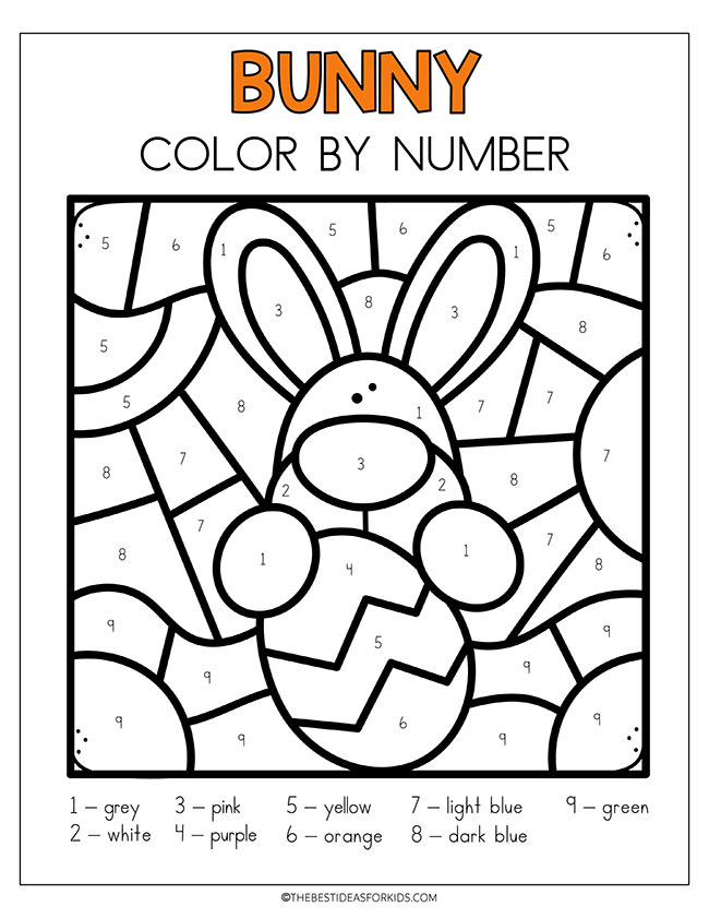 Bunny Color by Number (Free Printables) - The Best Ideas for Kids