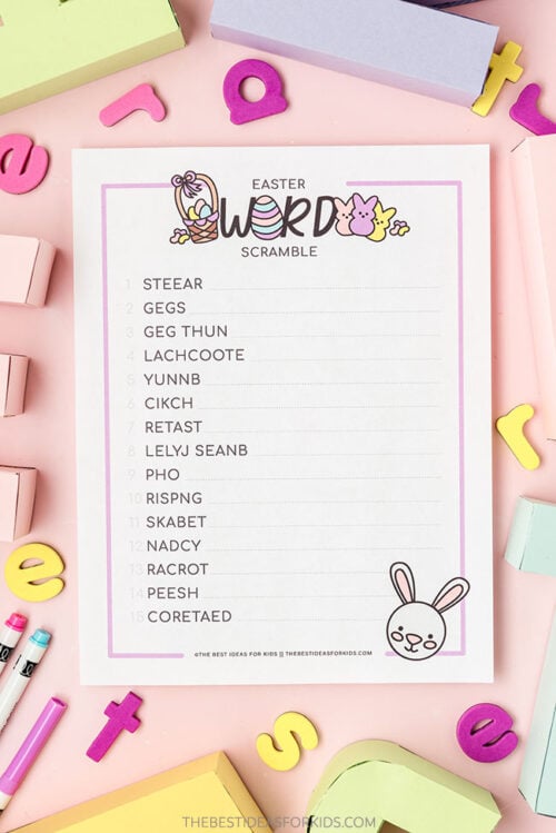 Easter Word Scramble (Free Printable) - The Best Ideas for Kids