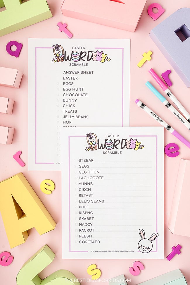 Easter Word Scramble (Free Printable) - The Best Ideas for Kids