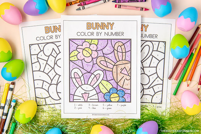 Bunny Color by Number (Free Printables) - The Best Ideas for Kids