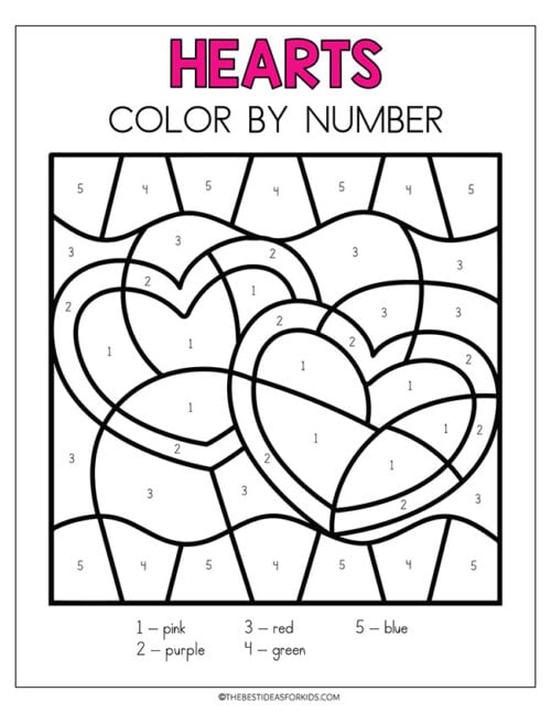 Heart Color by Number (Free Printables) - The Best Ideas for Kids