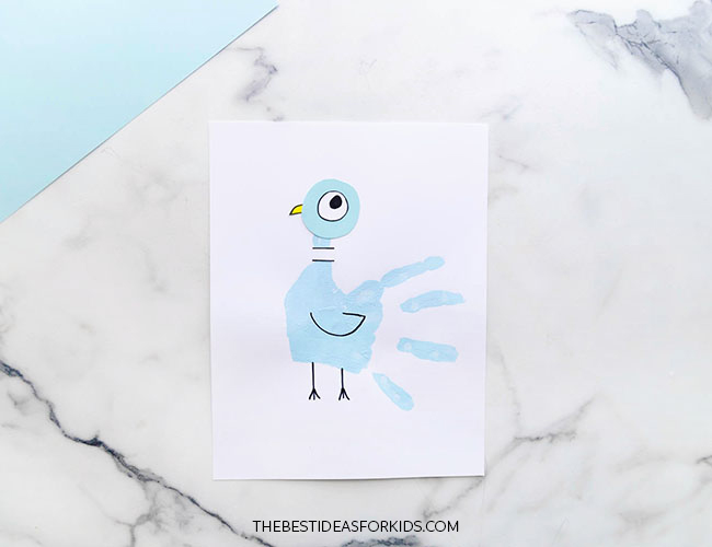 Mo Willems-Inspired Handprint Pigeon Craft - The Best Ideas for Kids