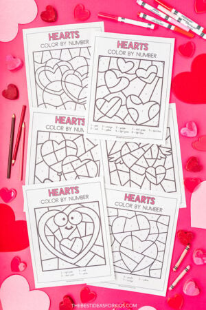 Heart Color by Number (Free Printables) - The Best Ideas for Kids