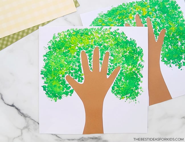 Q-Tip Painted Handprint Tree - The Best Ideas for Kids