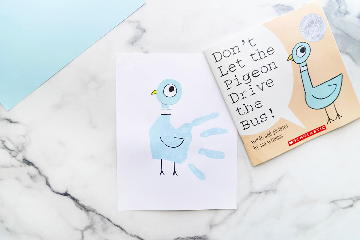 Mo Willems-Inspired Handprint Pigeon Craft - The Best Ideas for Kids