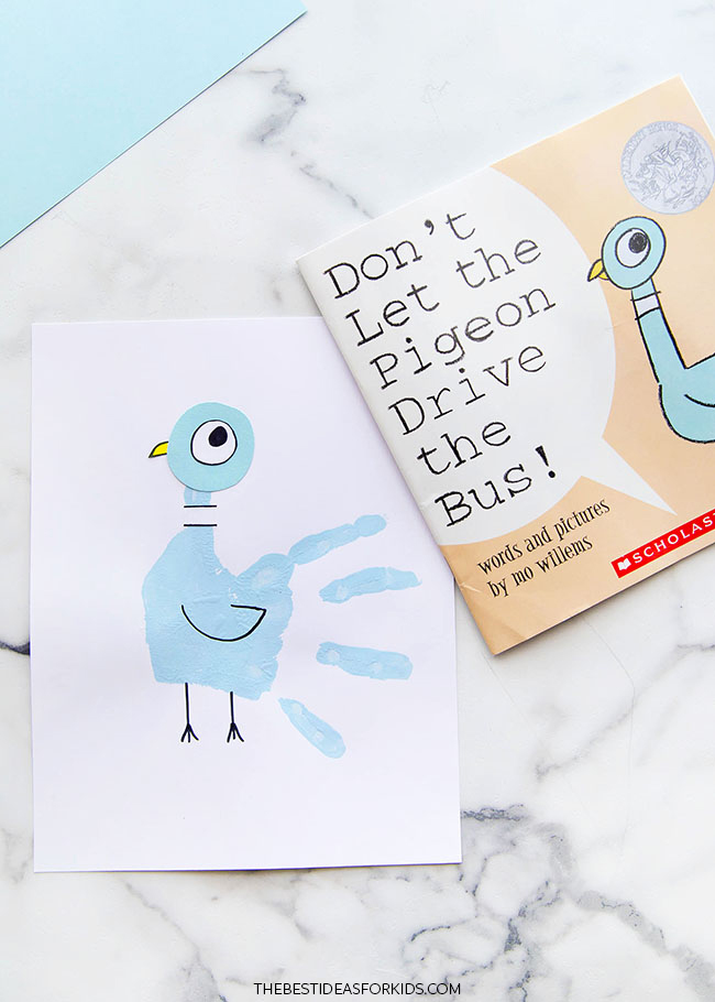 Mo Willems-Inspired Handprint Pigeon Craft - The Best Ideas for Kids