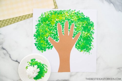 Q-Tip Painted Handprint Tree - The Best Ideas for Kids