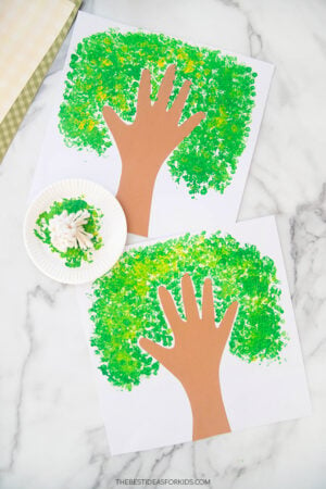 Q-Tip Painted Handprint Tree - The Best Ideas for Kids