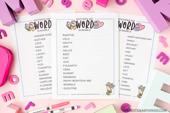 Mother's Day Word Scramble (Free Printables) - The Best Ideas for Kids