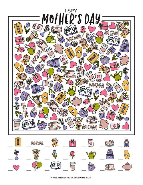 Mother's Day I Spy Activity Sheet