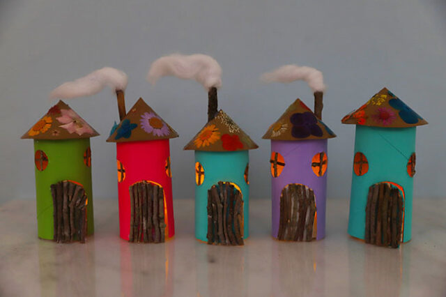 Paper Roll Light Up Fairy House
