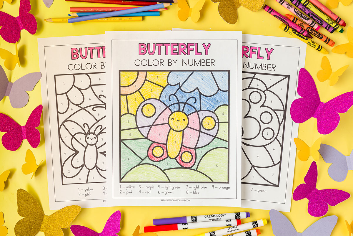 Butterfly Color By Number (Free Printables) - The Best Ideas for Kids