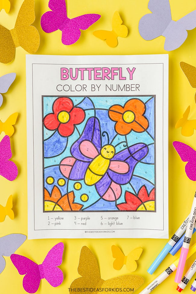 Butterfly Color By Number (Free Printables) - The Best Ideas for Kids