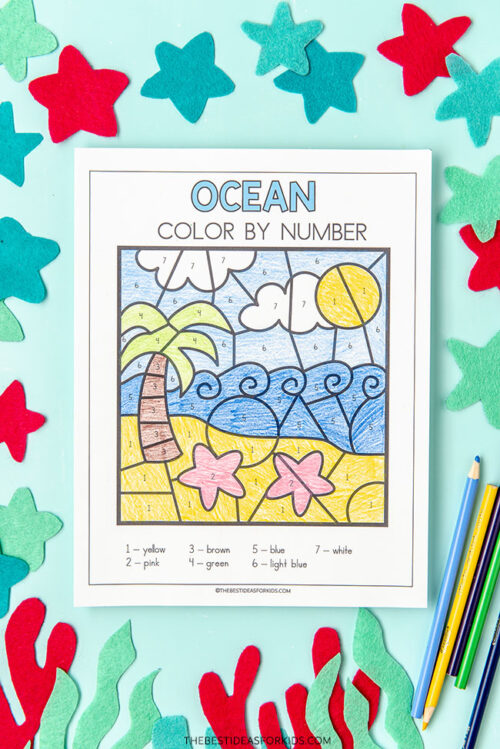 Ocean Color By Number (Free Printables) - The Best Ideas for Kids