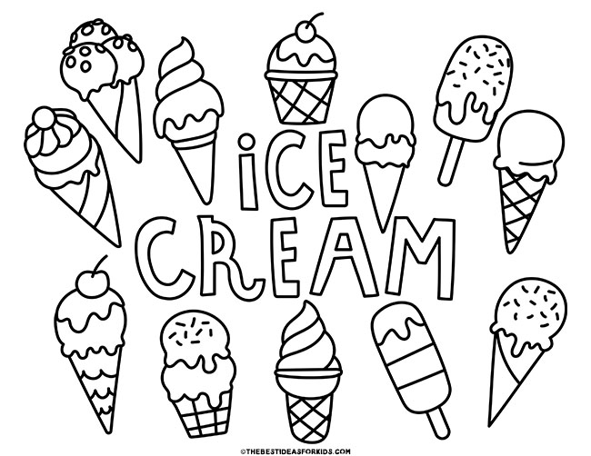 Ice Cream Coloring Pages (Free Printables) - The Best Ideas for Kids