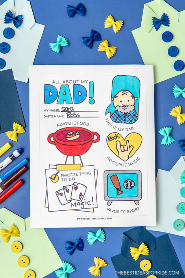 All About my Dad Printable Free