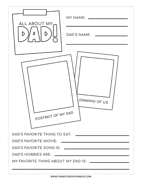 Elementary All About my Dad Printable