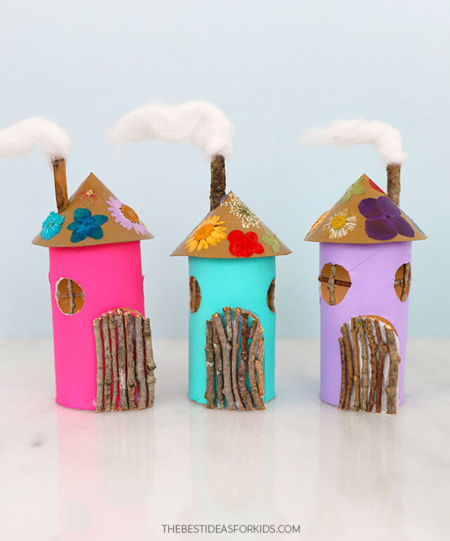 Fairy House made with paper rolls
