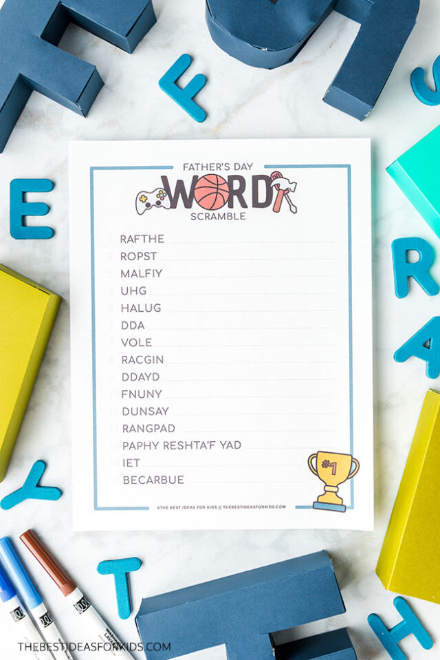Father's Day Word Scramble Free Printable